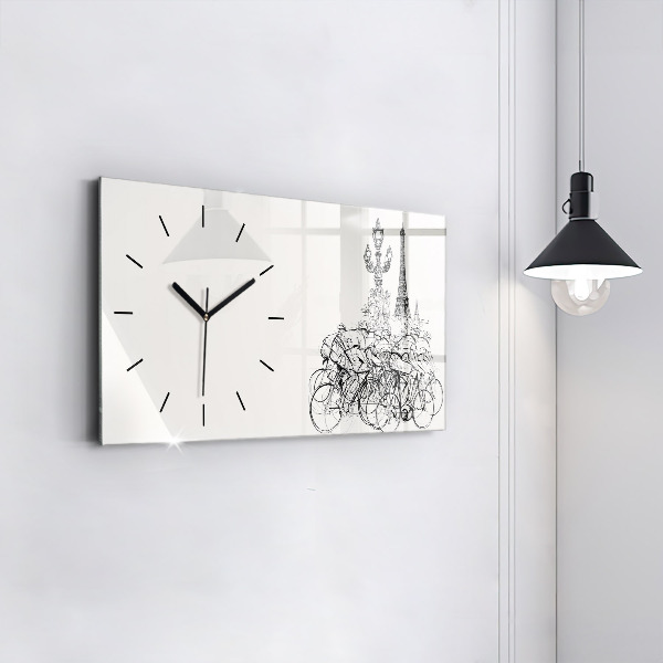 Horloge rectangulaire horizontale Dessin de course cycliste