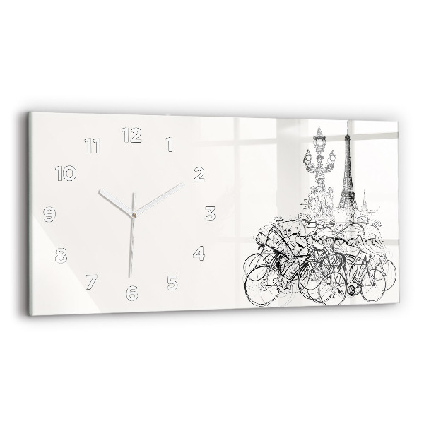 Horloge rectangulaire horizontale Dessin de course cycliste