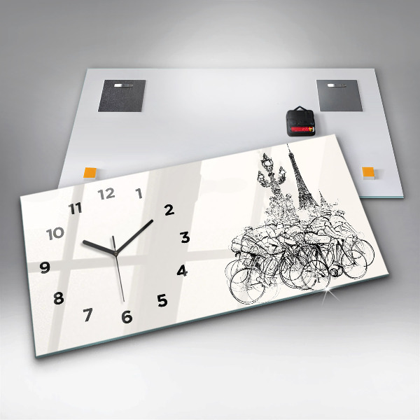 Horloge rectangulaire horizontale Dessin de course cycliste