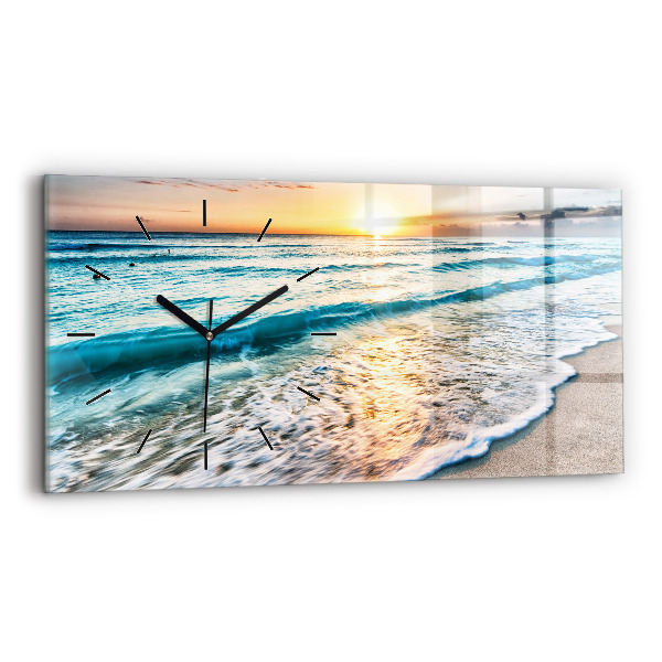 Horloge rectangulaire horizontale Plage, mer et sable