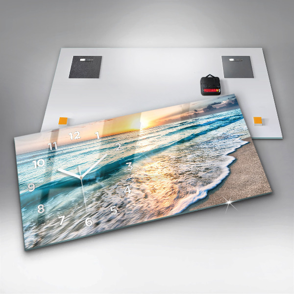 Horloge rectangulaire horizontale Plage, mer et sable