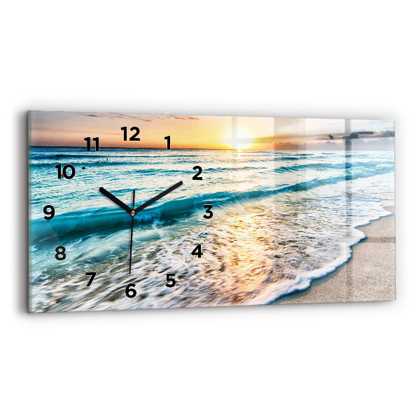 Horloge rectangulaire horizontale Plage, mer et sable