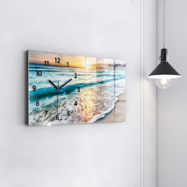Horloge rectangulaire horizontale Plage, mer et sable
