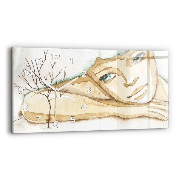 Horloge rectangulaire horizontale 'Portrait d''une femme'