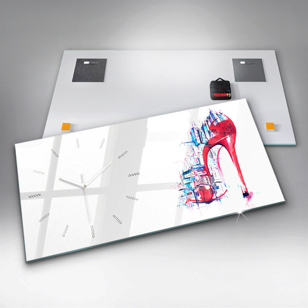 Horloge rectangulaire horizontale Talon rouge