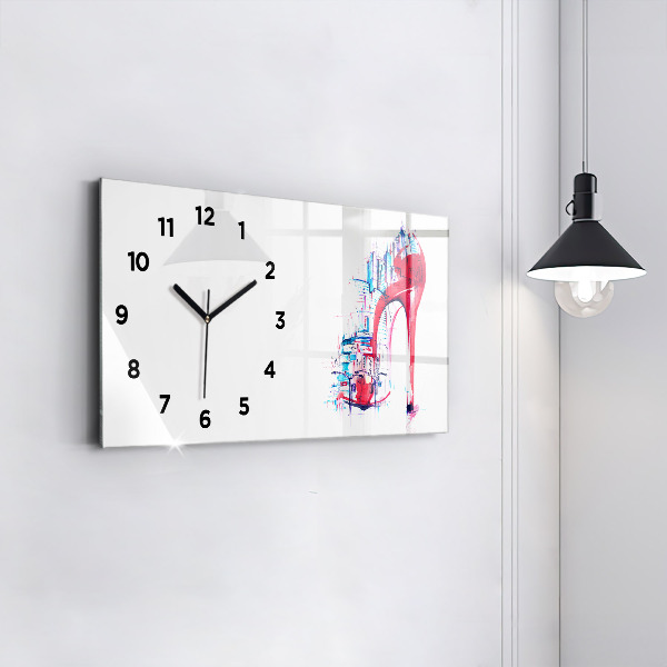 Horloge rectangulaire horizontale Talon rouge