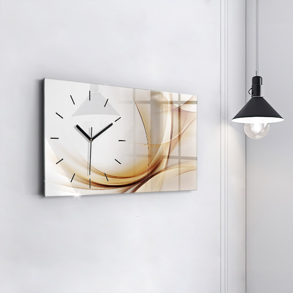 Horloge rectangulaire horizontale Abstraction dorée
