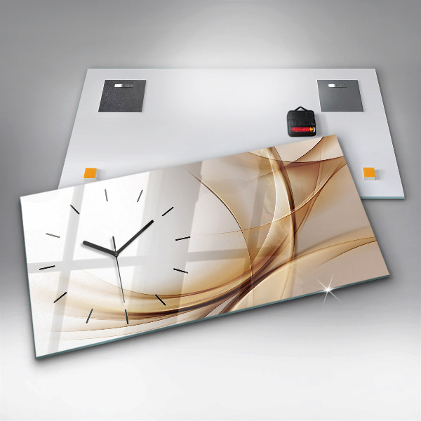 Horloge rectangulaire horizontale Abstraction dorée