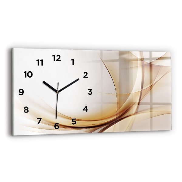 Horloge rectangulaire horizontale Abstraction dorée