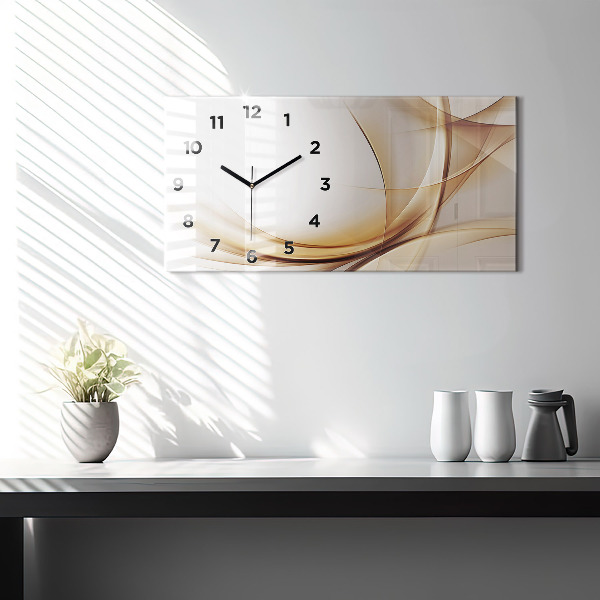 Horloge rectangulaire horizontale Abstraction dorée
