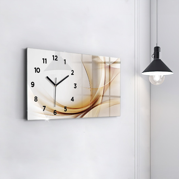Horloge rectangulaire horizontale Abstraction dorée