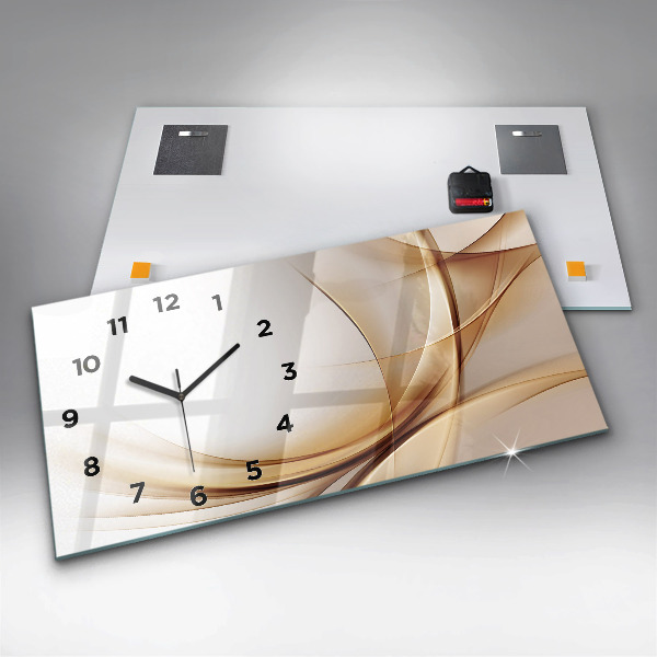 Horloge rectangulaire horizontale Abstraction dorée