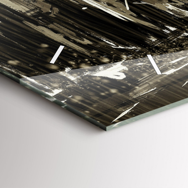 Horloge rectangulaire horizontale Femme par une nuit pluvieuse