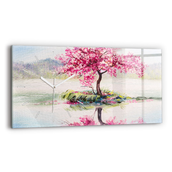 Horloge rectangulaire horizontale 'Mosaïque d''arbres'