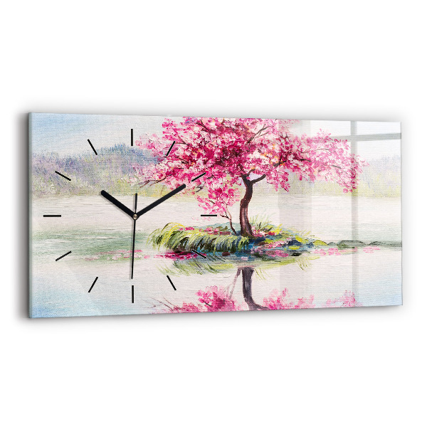Horloge rectangulaire horizontale 'Mosaïque d''arbres'