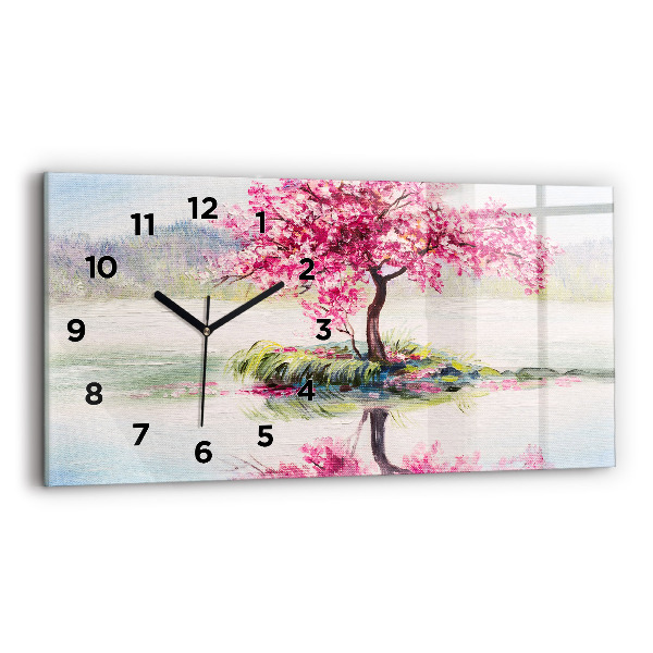 Horloge rectangulaire horizontale 'Mosaïque d''arbres'