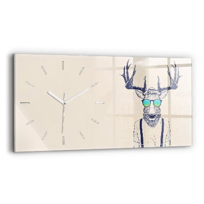 Horloge rectangulaire horizontale Cerf abstrait