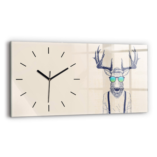 Horloge rectangulaire horizontale Cerf abstrait