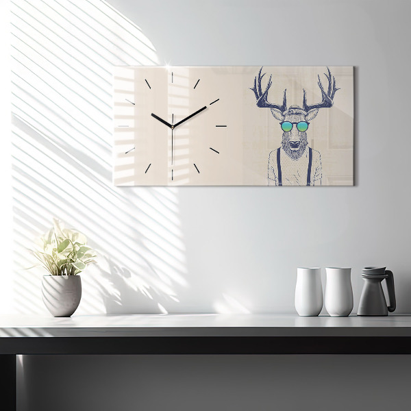 Horloge rectangulaire horizontale Cerf abstrait