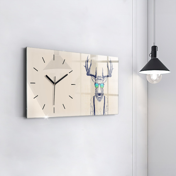 Horloge rectangulaire horizontale Cerf abstrait