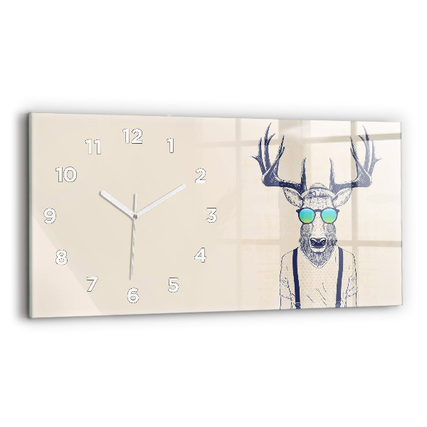 Horloge rectangulaire horizontale Cerf abstrait