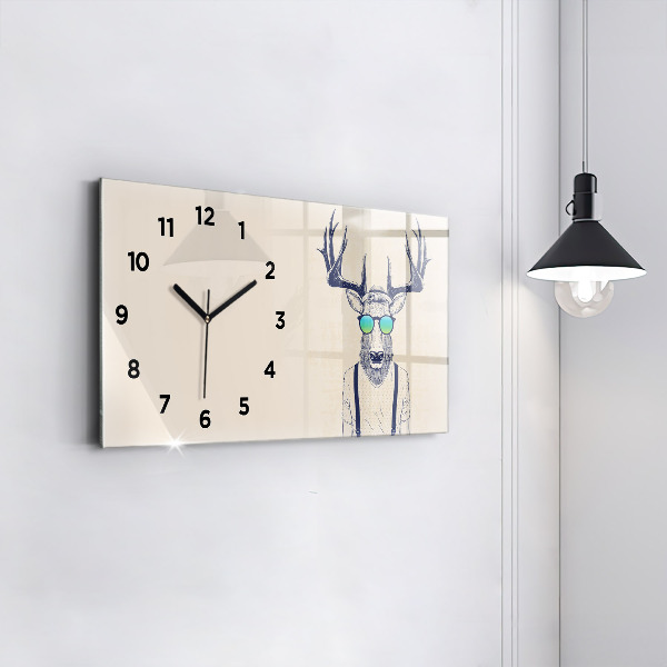 Horloge rectangulaire horizontale Cerf abstrait
