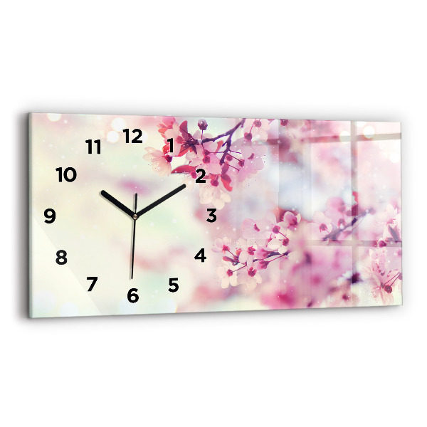 Horloge rectangulaire horizontale Fleurs de printemps