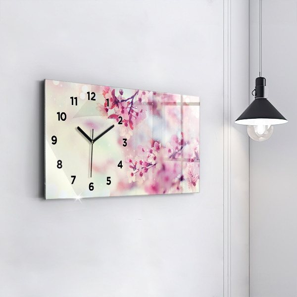 Horloge rectangulaire horizontale Fleurs de printemps