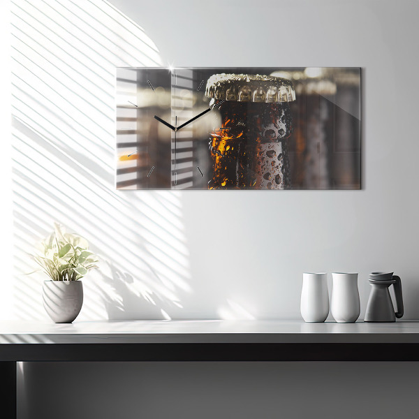 Horloge rectangulaire horizontale Bouteilles en verre