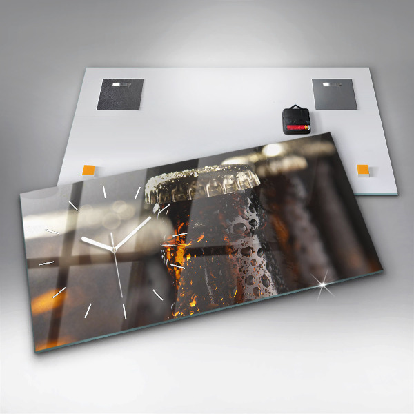 Horloge rectangulaire horizontale Bouteilles en verre