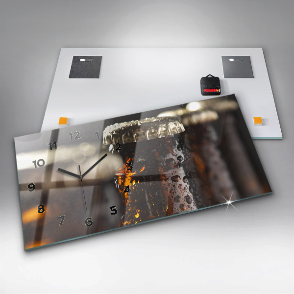Horloge rectangulaire horizontale Bouteilles en verre
