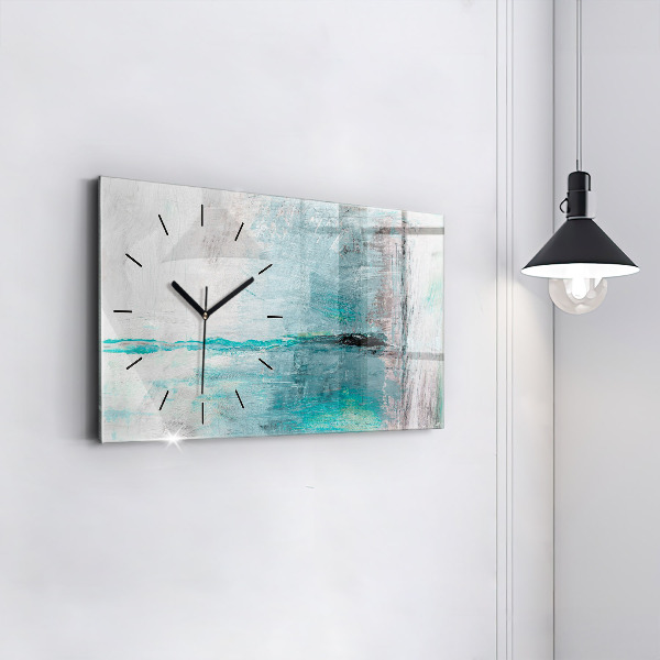 Horloge rectangulaire horizontale 'Texture d''huile abstraite'