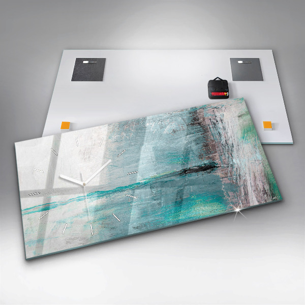 Horloge rectangulaire horizontale 'Texture d''huile abstraite'