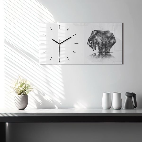 Horloge rectangulaire horizontale Ours de dessin animé
