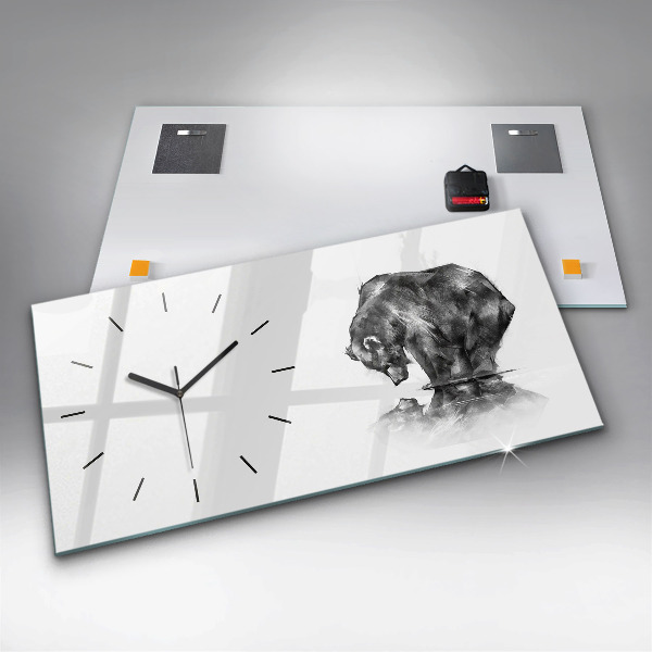 Horloge rectangulaire horizontale Ours de dessin animé