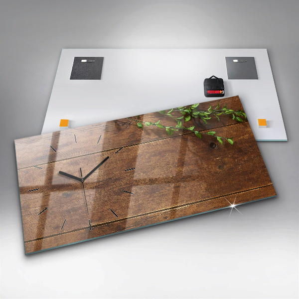 Horloge rectangulaire horizontale Bois rustique