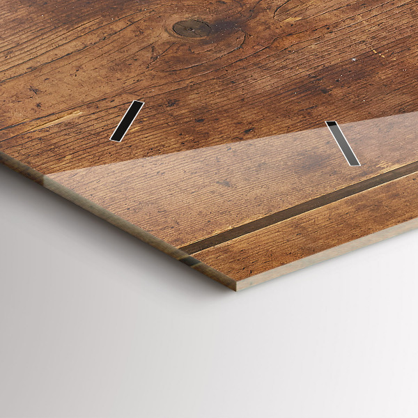 Horloge rectangulaire horizontale Bois rustique