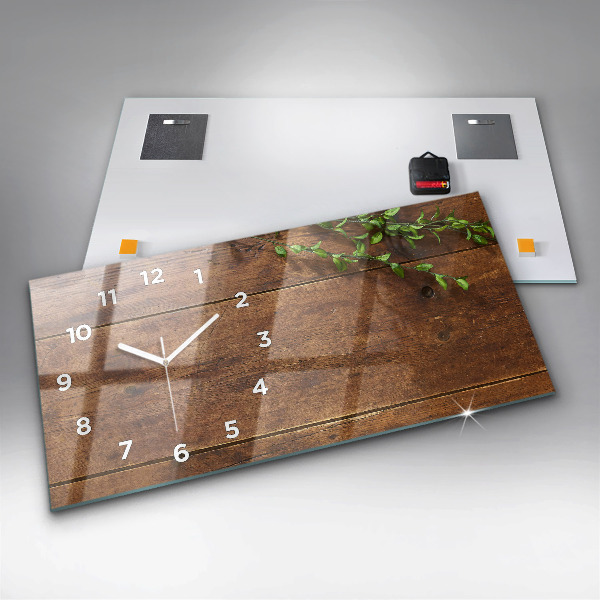 Horloge rectangulaire horizontale Bois rustique