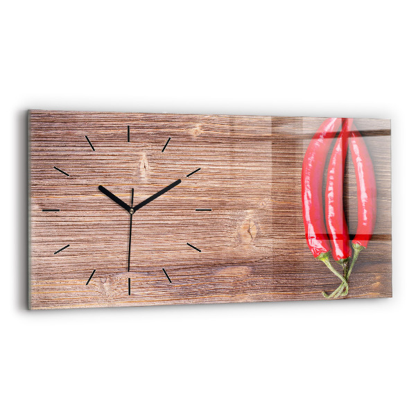 Horloge rectangulaire horizontale Poivrons