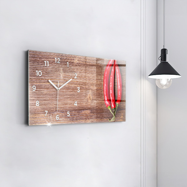 Horloge rectangulaire horizontale Poivrons