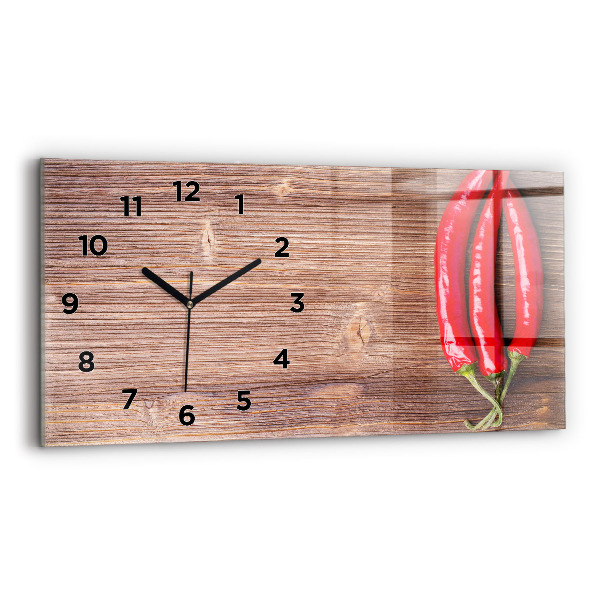 Horloge rectangulaire horizontale Poivrons