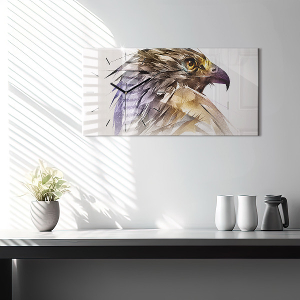 Horloge rectangulaire horizontale Oiseau de prédation