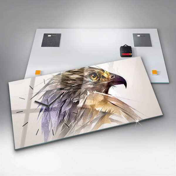 Horloge rectangulaire horizontale Oiseau de prédation