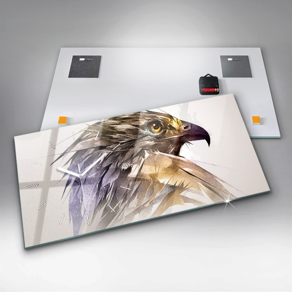 Horloge rectangulaire horizontale Oiseau de prédation