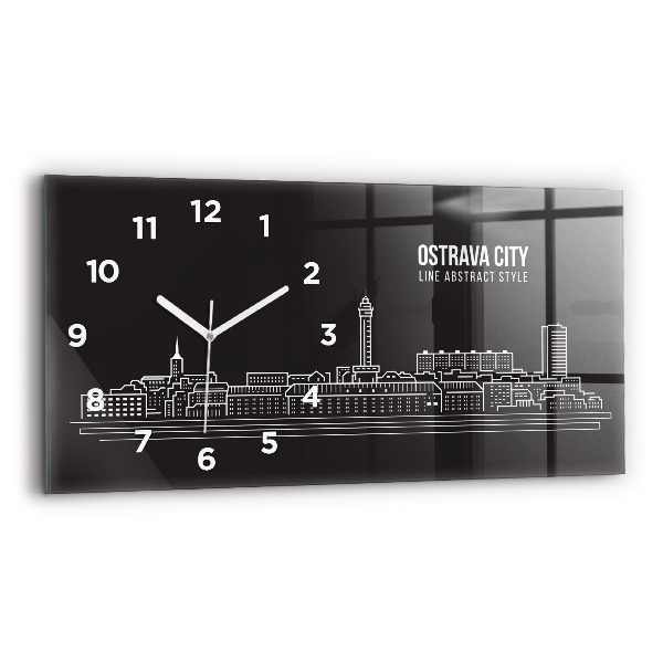 Horloge rectangulaire horizontale 'Dessin de la ville d''Ostrava'