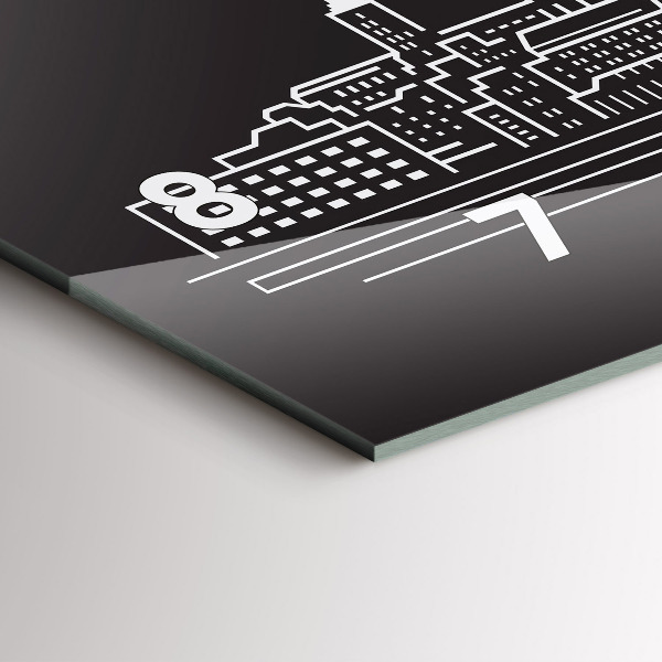 Horloge rectangulaire horizontale 'Dessin de la ville d''Ostrava'