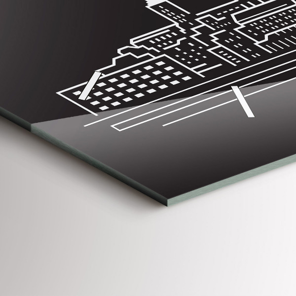 Horloge rectangulaire horizontale 'Dessin de la ville d''Ostrava'