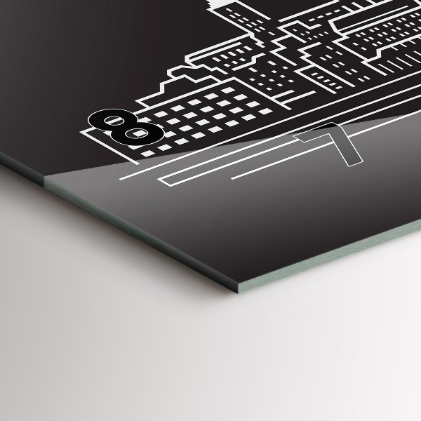 Horloge rectangulaire horizontale 'Dessin de la ville d''Ostrava'