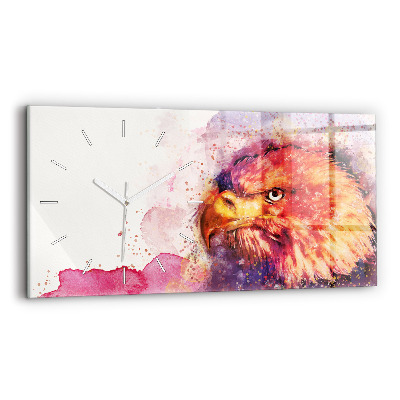 Horloge rectangulaire horizontale 'fond d''aigle aquarelle'