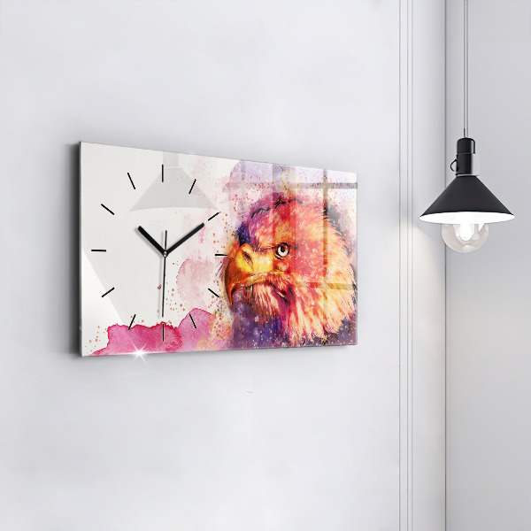Horloge rectangulaire horizontale 'fond d''aigle aquarelle'